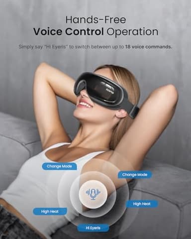 RENPHO Eyeris 3 Eye Massager with Heat and Cooling for Migraines, Voice Control Eye Mask, Eye Care Device with DIY Massage Setting, Birthday Gifts for Women/Men, Reduce Dry Eyes - Image 3