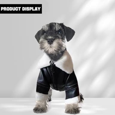 Qincycle Small Dogs Winter Jacket - Windproof Waterproof Faux Leather Coat with Plush Lining, Adjustable Puppy Dog Jacket (Size L) - Image 5
