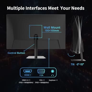 KTC 24.5 Inch 100Hz IPS Computer Monitor - FHD(1920 x 1080P), Anti-Blue Light Screen, 126% sRGB, 16.7M, Support FreeSync and GSync, PC Monitor for Casual Gaming and Working - Image 8