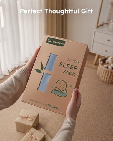 Yoofoss Rayon Made from Bamboo Baby Sleep Sack 6-12 Months 1.0 Tog Baby Wearable Blanket, Super Soft Infant Toddler Sleeping Sack 2-Way Zipper - Image 7