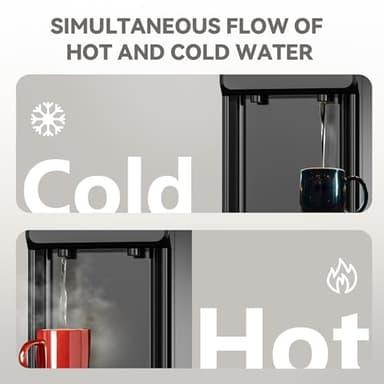 Euhomy Hot & Cold Water Dispenser, Top Loading Water Dispenser for 3 or 5 Gallon Bottles, Top Loading Hot & Cold Water Dispensor with Child Safety Lock, for Office, Home - Image 5