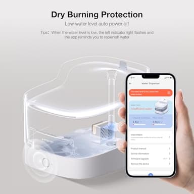PETGUGU Cat Water Fountain, Automatic Water Dispenser, 2L Pet Water Fountain Transparent Water Tank, 8 Layers Filters Cat Fountain Dog Water Fountain Wireless Pump 2.4G WiFi PF1L - Image 8