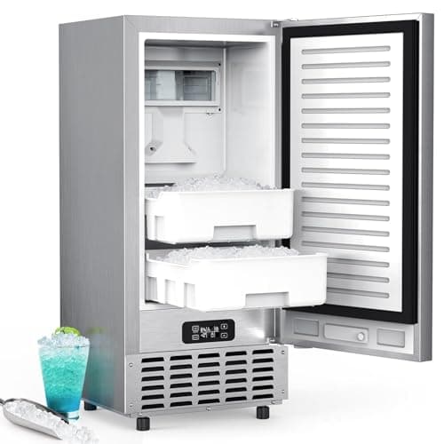 Commercial Nugget Ice Machine,Undercounter Nugget Ice Maker,Stainless Steel Built-in Freestanding Ice Maker,66Lbs/Day,Self-Cleaning & 24H Timer Ice Machine for Bar/Cafe/Business - Image 1