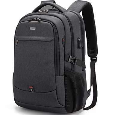 DUSLANG 17 Inch Laptop Backpack for Travel Water Resistant College Backpack for Men/Women Laptop Bag with USB Charging Port,Black - Image 1