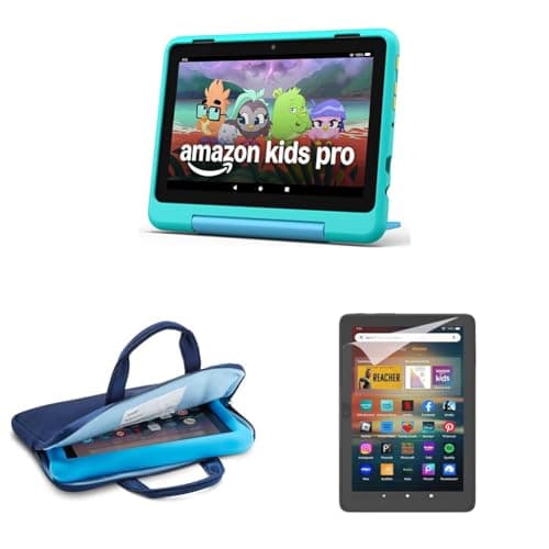 Amazon Fire 8 HD Kids Pro (32GB, Hello Teel) Bundle with Sleeve and Screen Protector - Image 1