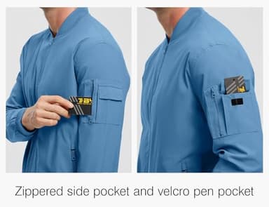 Rdruko Men's Lightweight Bomber Jacket Windproof Casual Fashion Windbreaker Jacket(Denim Blue, US 4XL) - Image 5