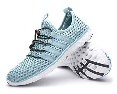 DLGJPA Women's Lightweight Quick Drying Water Shoes for Beach or Water Sports Slip On Walking Shoes Moonlight 7.5 Lightblue - Image 5