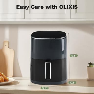 OLIXIS Air Fryer 6 Quart with Window Square Air Fryer 12-in-1 Air Fry, Roast, Reheat, Dehydrate, Bake, Steam, Fries, Custard, Chicken, Wings, Sea Food, Vegetabels,400F Grey - Image 6