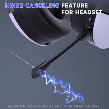 Gtheos Wireless Gaming Headset for ps5, ps4, Elden Ring, PC, Mac, Switch, Bluetooth 5.3 Gaming Headphones with Noise Canceling Microphone, 45H Battery, RGB Light, White - Image 7