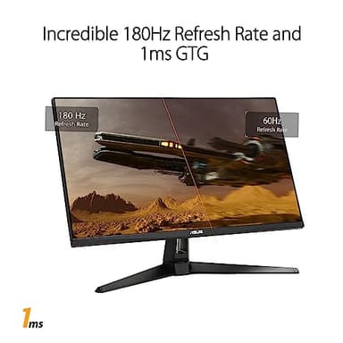 ASUS TUF Gaming 27” 1440P HDR Monitor (VG27AQ3A) – QHD (2560 x 1440), 180Hz, 1ms, Fast IPS, 130% sRGB, Extreme Low Motion Blur Sync, Speakers, Freesync Premium, G-SYNC Compatible, HDMI, DisplayPort - Image 3