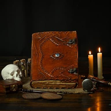 Hocus Pocus Book of Spells Hocus Pocus Spell book Prop Hocus Pocus Gifts Halloween Decorations Decor Leather Journal Writing Book Of shadow Best Hocus Pocus Gifts For Men And Women (13x10 Inch, Brown) - Image 6