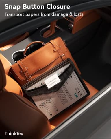 ThinkTex Plastic Expanding File Folder, Transparent envelopes with Snap Closure, No Dividers, Large Capacity, Fit Letter/A4 Size - 5 Packs - Image 3