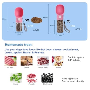 Colorday Handheld Dog Treat Dispenser Built-in Clicker & Treat Pouch, Hand Feeder for Puppy Training Walking Hiking Traveling (6.7 OZ, Pink) - Image 5