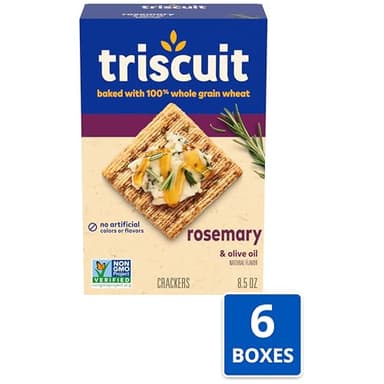 Triscuit Rosemary & Olive Oil Whole Grain Wheat Crackers, Lunch Snacks, Bulk Snack Crackers, 6 - 8.5 oz Boxes - Image 4