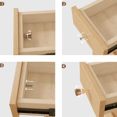 Narrow Nightstand with 3 Drawers,Solid Wood Small Nightstand Natural, Modern Small Bedside Tables for Bedroom(Fully Assembly) - Image 6