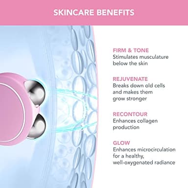 FOREO Firm & Fabulous BEAR mini + Serum Serum Serum 1 Oz Anti aging Starter Kit- Microcurrent Facial Device- Instant Face Lift- Double Chin Eliminator- Facial Skin Care Products- Gift Set- Pearl Pink - Image 3