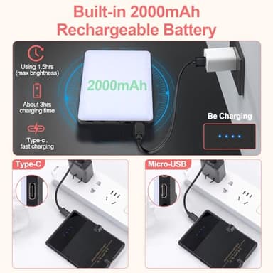 XINBAOHONG Rechargeable Clip Fill Video Conference Light, Selfie Light for Phone Android Camera iPad Laptop LED Phone for Makeup TikTok Selfie Vlog - Image 4