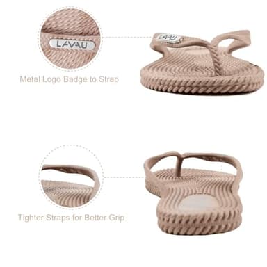 LAVAU Womens Flip Flops, Comfortable Shower Beach Thong Flip Flops Sandals, Waterproof and Anti Slip SS609-W-xing-38 - Image 6