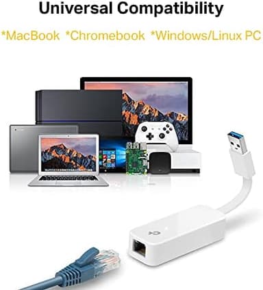 TP-Link USB to Ethernet Adapter, Foldable USB 3.0 to 10/100/1000 Gigabit Ethernet LAN Network Adapter, Support Windows 11/10/8.1/8/7/Vista/XP for Desktop Laptop Apple MacBook Linux (UE300 - Image 4