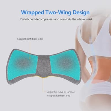 COMFYTHERA Lumbar Support Pillow for Sleeping Memory Foam Back Lumbar Support Cushion for Lower Back Pain Relief, Back Support Bed Pillow Waist Support Back Sleepers (Dark Grey) - Image 3