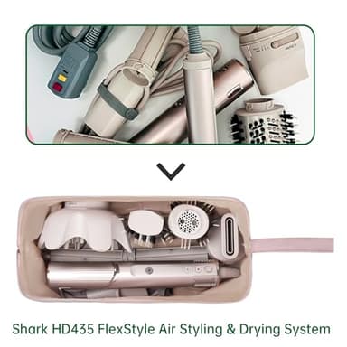 KarSyon Shark Flex Style Case for Dyson Airwrap Hair Dryer Brush Revlon Hair Tools Travel Bag Carrying Case Flat Curling Iron Organizer (Pink) - Image 6