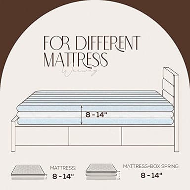 WEEWAY King Bed Frame Platform Bed with Velvet Upholstered Headboard and Wooden Slats Support, Heavy Duty Mattress Foundation, No Box Spring Needed, Easy Assembly, Black - Image 8