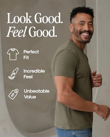 True Classic Mens T-Shirts – Short Sleeve Crew Neck T Shirts for Man, Cotton Blend Plain Novelty Men's T-Shirts, Pack of 6, Variety, M - Image 4