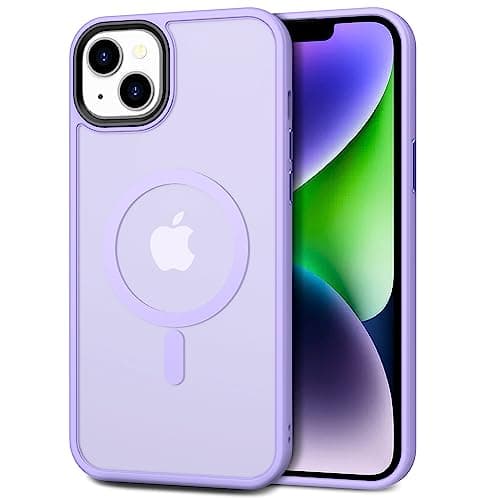 CACOE Magnetic Case for iPhone 13 & iPhone 14 6.1 inch-Compatible with MagSafe & Magnetic Car Phone Mount,Anti-Fingerprint TPU Thin Phone Cases Cover Protective Shockproof (Light Purple) - Image 1
