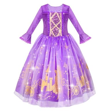 Meland Princess Dress Up for Girls 3-8, Dress Up Clothes for Girls Halloween Costumes Birthday Gift for Toddler Girls - Image 5