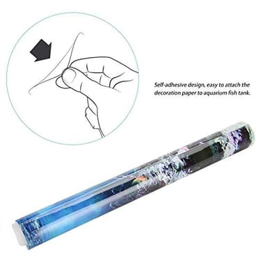 Zerodis PVC Adhesive Aquarium Fish Background Poster,Landscape Wallpaper Painting Sticker Underwater Decor(76 * 30cm) - Image 6