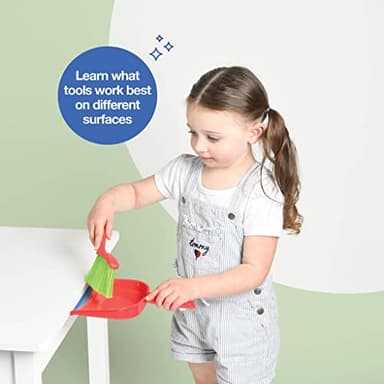 Play22 Kids Cleaning Set 4 Piece - Toy Cleaning Set Includes Broom, Mop, Brush, Dust Pan - Toy Kitchen Toddler Set is A Great Toy Gift for Boys & Girls - Image 4