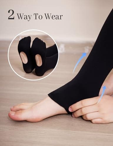 DIPUG Black Ballet Tights for Girls Ultra Soft Convertible Dance Tight for Kids Stockings Size 14 15 16, 1 Pack - Image 2