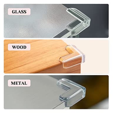 8 Pack Corner Protector for Baby, Clear Furniture Corner Guard & Edge Safety Bumpers for Table Edges & Sharp Corners - Baby Proofing (L Shape) - Image 3