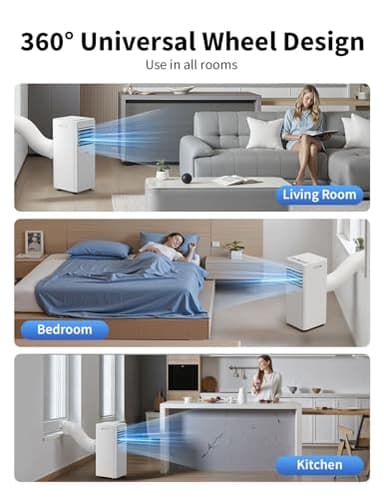 GRIDR Portable Air Conditioners, 8,000 BTU AC Unit for Bedroom with 4 Modes Cooling/Dehumidifier/Fan/Sleep, Up to 300 sq.ft, 45db Quiet, 24H Timer & Remote, Portable AC Unit for Room Indoors - Image 6