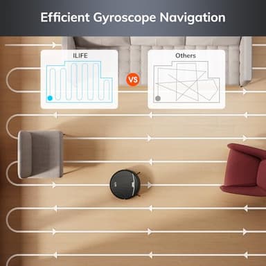 ILIFE V9 Pro Robot Vacuum and Mop Combo, Self Emptying Robot Vacuum Cleaner, 3000Pa Strong Suction, Gyro Navigation, App/Alexa/Remote Control, Works with 2.4G Wifi, Ideal for Hard Floors, Black - Image 6