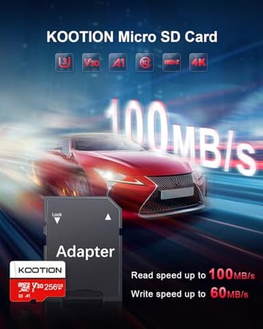 KOOTION 256GB Micro SD Card UHS-I U3 V30 4K for Camera/Action Camera/Drone/Smartphone, Class 10 MicroSDXC Memory Card with Adapter - Image 2