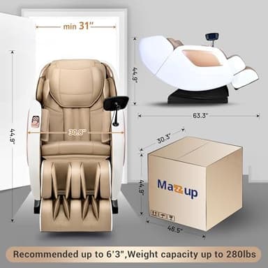 Massage Chair Full Body with Heat, Full Body Zero Gravity Shiatsu Massage Chair, Kneading Recliner w/ 20 Auto Modes, Foot Massage, Bluetooth, USB Charging Port, Touch Screen Controller - Image 3