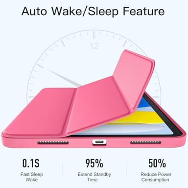 Wenlaty Compatible with iPad (A16) 11th Generation Case 11 Inch 2025, for iPad 10th Generation Case 10.9 Inch 2022 with Pencil Holder, Trifold Stand Protective Cover, Auto Wake/Sleep, Watermelon Pink - Image 7