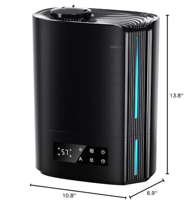 BREEZOME 6L Humidifiers for Bedroom Large Room & Essential Oil Diffuser, Ultrasonic Top Fill Cool Mist Humidifiers for Baby, Plants, Nursery Last up to 60 Hours, Smart Humidistat Control, Quiet, Black - Image 7