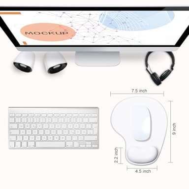 JIKIOU Mouse Pad, 2 Pack Ergonomic Mouse Pads with Comfortable Gel Wrist Rest Support and Smooth Cloth, Non-Slip PU Base for Easy Typing Pain Relief Durable and Easy to Clean Small White - Image 3