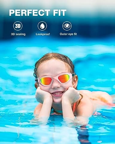 ZIONOR Kids Swim Goggles, G1MINI SE Anti-Fog Swimming Goggles for Kid Child 6-14 - Image 4