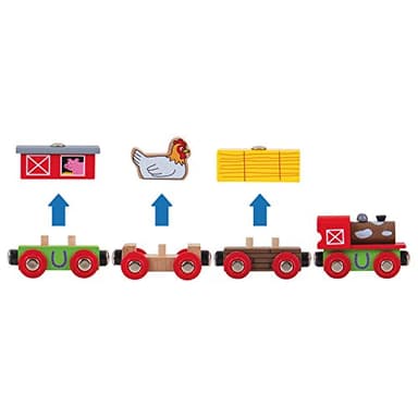 Bigjigs Rail Farmyard Train - Other Major Wooden Rail Brands are Compatible Multicoloured - Image 2