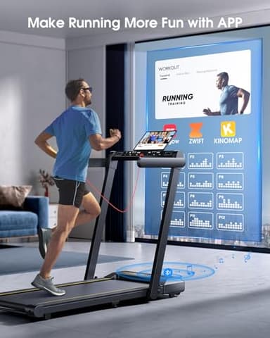 TOPUTURE Walking Pad Treadmill with 12% Incline, 4 in 1 Folding Treadmill for Home/Office with Handle Bar, 2.5HP Under Desk Treadmills Portable Walking Pad with App & Bluetooth Speaker, 0.6-10MPH - Image 5