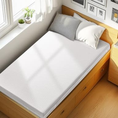 PERLECARE 3 Inch Gel Memory Foam Mattress Topper for Pressure Relief, Premium Soft Cooling Sleep, Non-Slip Design with Removable & Washable Cover, CertiPUR-US Certified - Twin - Image 1