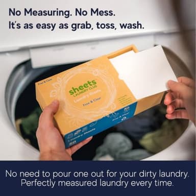 Sheets Laundry Club Laundry Detergent Sheets, 100 Loads - Fresh Linen Scent, Eco-Friendly, Quick-Dissolving Formula, Hypoallergenic, Septic Safe, Plastic-Free Packaging - 50 Sheets - Image 6