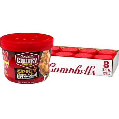 Campbell’s Chunky Spicy Nashville-Style Hot Chicken Soup, 15.25 oz Bowl (8 Pack) - Image 1
