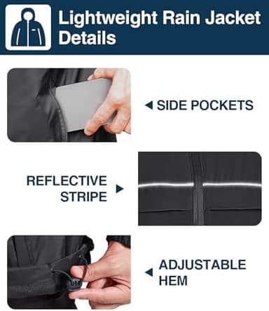 SWISSWELL Rain Jacket Men Waterproof Windbreaker Packable Lightweight Hooded Raincoat for Golf Cycling Hiking - Image 5