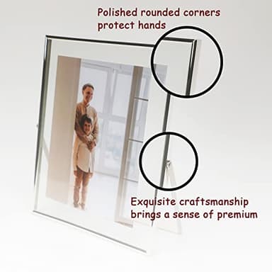 AhaGo Silver Floating Frame (8"x10", Vertical),2 Set, For Picture 7x9, 6x8, 5x7, Tabletop Shelf Photo Frames, Classy Gift For Father's Day, Wedding, Birthday - Image 3