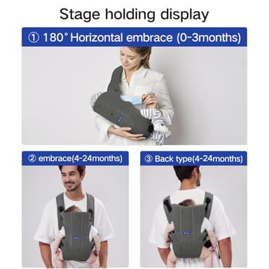 Baby Carrier, Baby Carrier Newborn to Toddler, Ergonomic Newborn Carrier, Easily Adjustable Toddler Carrier, Lightweight Infant Carrier (Mesh,Grey) - Image 4