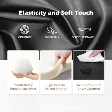 BestMassage | Recliner Chair | No Massage Function | Leather Black | with Lumbar Support, Adjustable Push Back, Wide Armrests, Footrest & Padded Seat | Easy Assembly | for Living Room, Home Theatre - Image 5